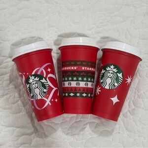 Starbucks Set of 3 Yearly Red Cups